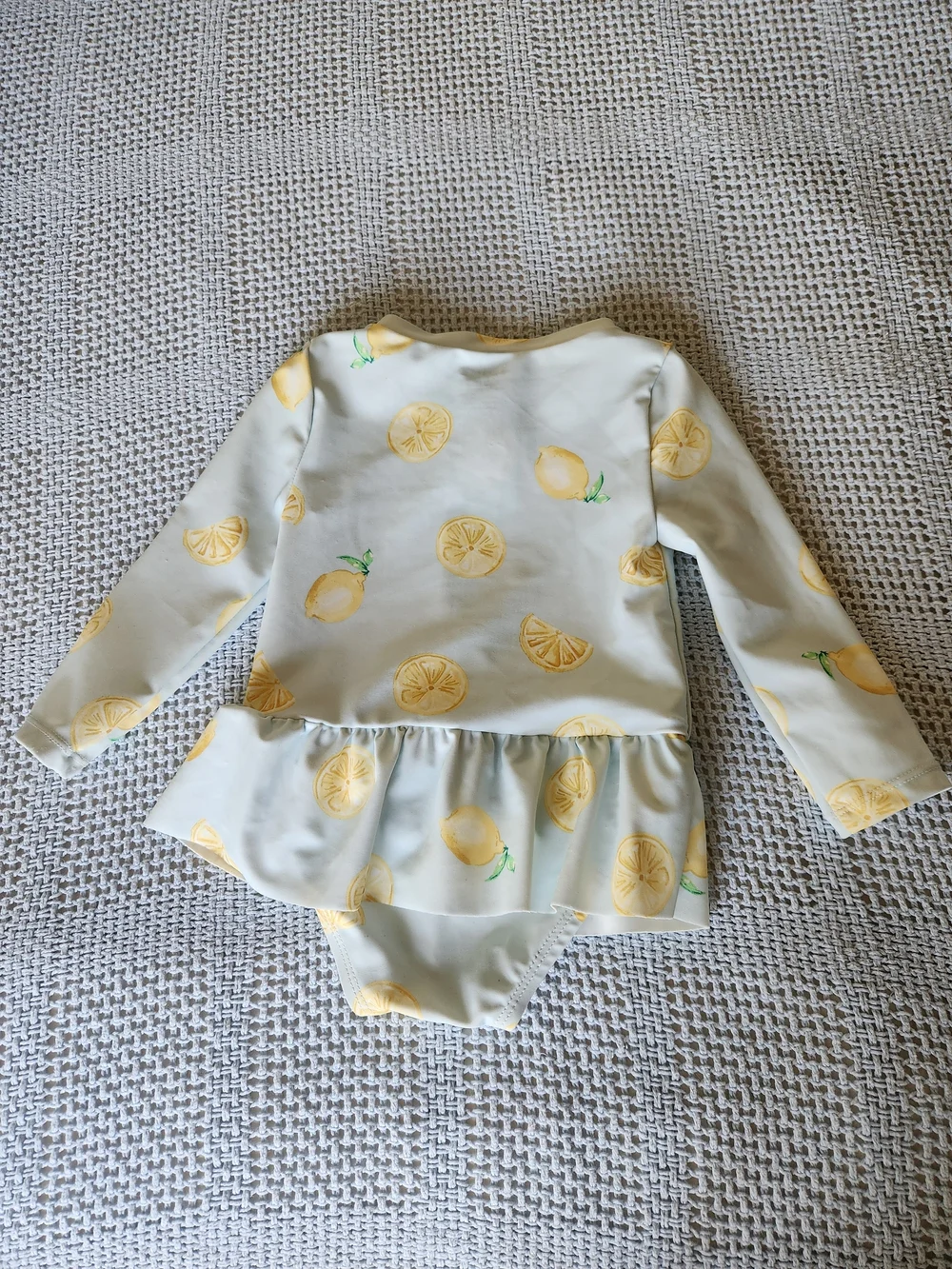 Baby Girls' Yellow Lemon Print Ruffle One-Piece Swimsuit